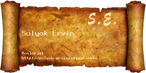 Sulyok Ervin névjegykártya