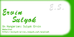 ervin sulyok business card